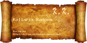Kollarik Kadosa névjegykártya